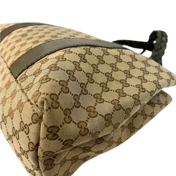 Gucci Beige GG Canvas Bamboo Libeccio Tote Bag - Picture 7 of 15